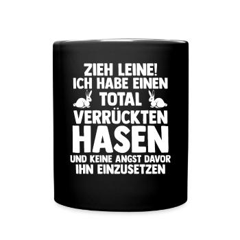 Nagetier Kaninchen Hase - Tasse einfarbig - Schwarz - Vorne
