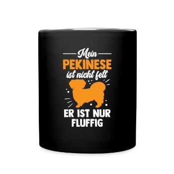 Pekinese ist nicht fett Peking-Palasthund - Tasse einfarbig - Schwarz - Vorne