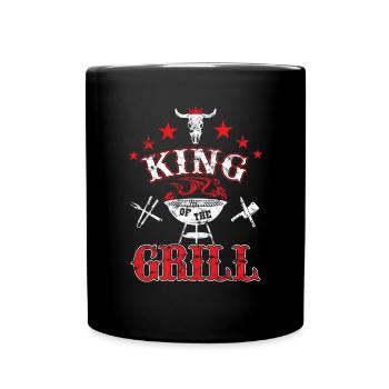 King of the Grill - Tasse einfarbig - Schwarz - Vorne