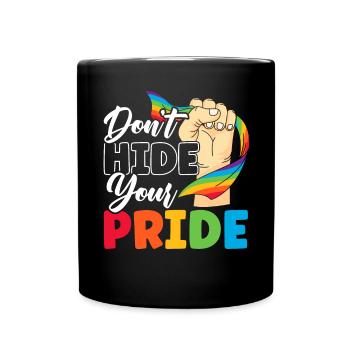 Ne cachez pas votre fierté Mois arc-en-ciel LGBTQ Gay - Mug uni - noir - Devant