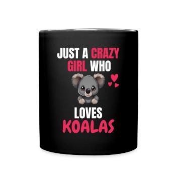 Crazy Girl Australie Animal Gift Koala - Mug uni - noir - Devant