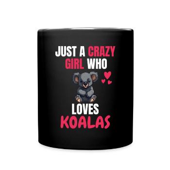 Crazy Girl Australie Animal Gift Koala - Mug uni - noir - Devant