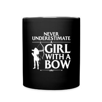 Funny Archery Design For Girls Women Bowhunter Arc - Full Colour Mug - black - Front