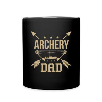 Archery Dad Bow Arrow Hunting Gift Shooting Race - Full Colour Mug - black - Front