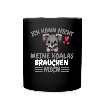 Australien Tierliebhaber Lustiges Geschenk Koala - Tasse einfarbig - Schwarz - Vorne