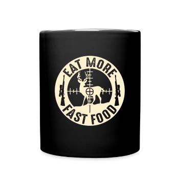 Drôle Mangez plus de fast-food Chasse au cerf, cadeaux pour H - Mug uni - noir - Devant