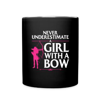 Funny Archery Design For Girls Women Bowhunter - Full Colour Mug - black - Front