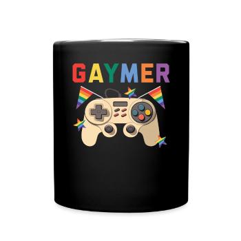 Droits des homosexuels Mois de la fierté arc-en-ciel LGBTQ Gamer - Mug uni - noir - Devant