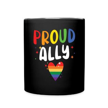 Fier allié Droits des homosexuels Mois de la fierté arc-en-ciel LGBTQ - Mug uni - noir - Devant