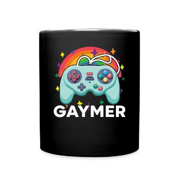 Droits des homosexuels Mois de la fierté arc-en-ciel LGBTQ Gamer - Mug uni - noir - Devant