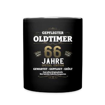 66. Geburtstag Mann Oldtimer Jahrgang 1957 - Tasse einfarbig - Schwarz - Vorne