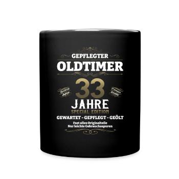 33. Geburtstag Mann Oldtimer Jahrgang 1990 - Tasse einfarbig - Schwarz - Vorne