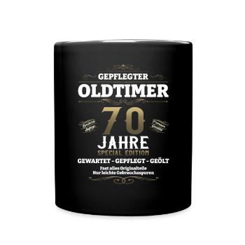 70. Geburtstag Mann Oldtimer Jahrgang 1953 - Tasse einfarbig - Schwarz - Vorne
