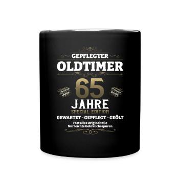 65. Geburtstag Mann Oldtimer Jahrgang 1958 - Tasse einfarbig - Schwarz - Vorne