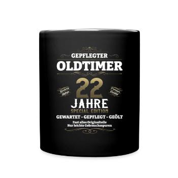 22. Geburtstag Mann Oldtimer Jahrgang 2001 - Tasse einfarbig - Schwarz - Vorne