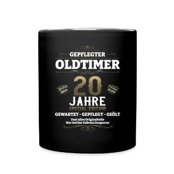20. Geburtstag Mann Oldtimer Jahrgang 2003 - Tasse einfarbig - Schwarz - Vorne