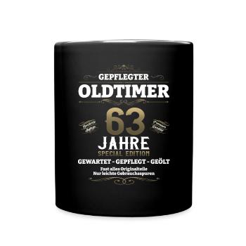 63. Geburtstag Mann Oldtimer Jahrgang 1960 - Tasse einfarbig - Schwarz - Vorne