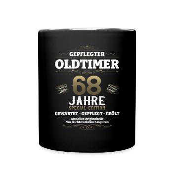 68. Geburtstag Mann Oldtimer Jahrgang 1955 - Tasse einfarbig - Schwarz - Vorne