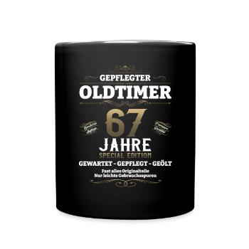 67. Geburtstag Mann Oldtimer Jahrgang 1956 - Tasse einfarbig - Schwarz - Vorne