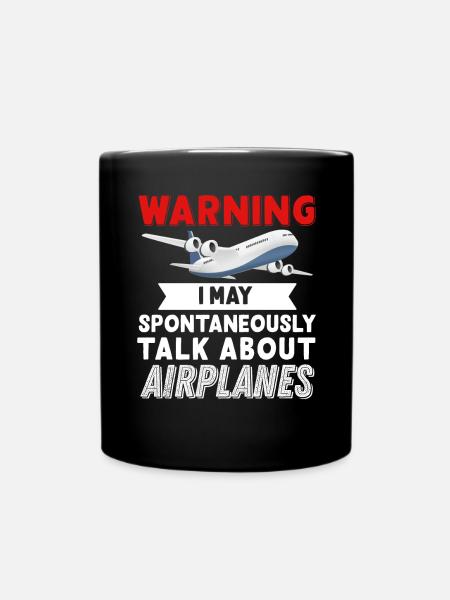 I Talk about Airplanes - Tasse einfarbig - Schwarz