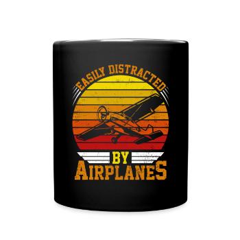 pilot lustiger Spruch - Tasse einfarbig - Schwarz - Vorne