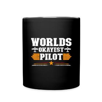 Worlds okayest Pilot - Mug uni - noir - Devant