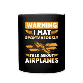 I Talk about Airplanes - Tasse einfarbig - Schwarz - Vorne