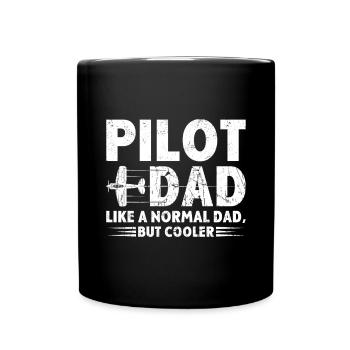 For Dad Men Aviation Airplane Aircraft - Tasse einfarbig - Schwarz - Vorne