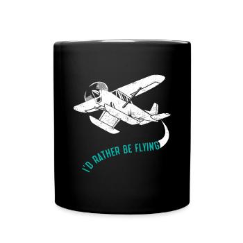 I'd rather be Flying - Tasse einfarbig - Schwarz - Vorne