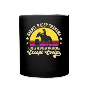 Barrel Racer Grandma Retro Barrel Racing Sunset Vi - Tasse einfarbig - Schwarz - Vorne