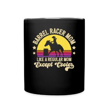 Barrel Racer Mom Retro Sunset Vintage Barrel Racin - Tasse einfarbig - Schwarz - Vorne