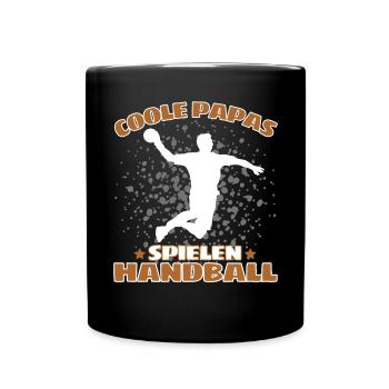 COOLE PAPAS SPIELEN HANDBALL Handballer - Tasse einfarbig - Schwarz - Vorne