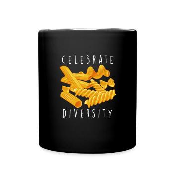 Lustiger Pasta-Nudel-Liebhaber - Tasse einfarbig - Schwarz - Vorne