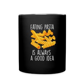 Lustiger Pasta-Nudel-Liebhaber - Tasse einfarbig - Schwarz - Vorne