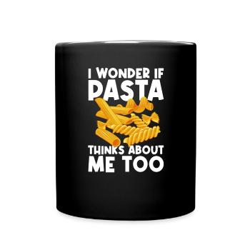 Funny Pasta Noodle Lover - Full Colour Mug - black - Front