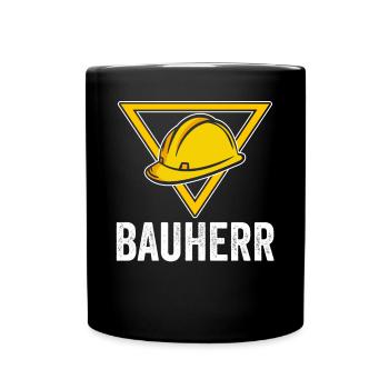 Bauherr - Tasse einfarbig - Schwarz - Vorne