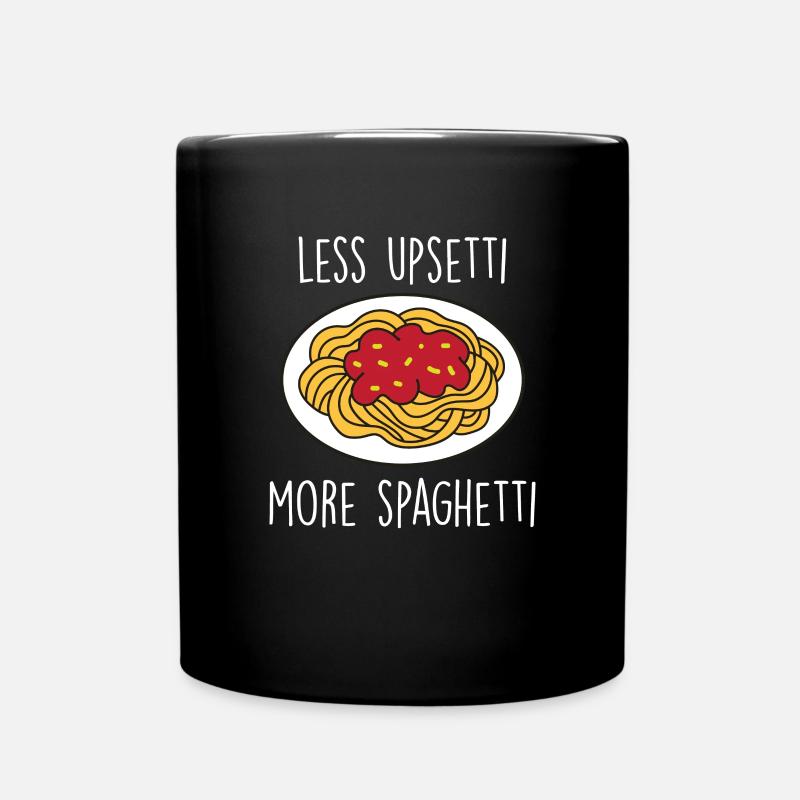 Lustiger Pasta-Nudel-Liebhaber - Tasse einfarbig - Schwarz