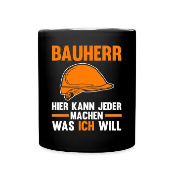 Bauherr - Tasse einfarbig - Schwarz - Vorne