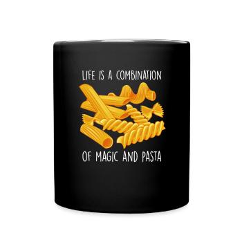 Lustiger Pasta-Nudel-Liebhaber - Tasse einfarbig - Schwarz - Vorne