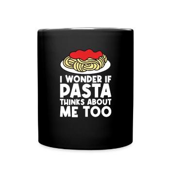 Lustige Pasta-Sprüche Essen Pasta-Liebhaber - Tasse einfarbig - Schwarz - Vorne