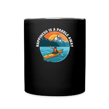 KAYAKS CANOE RAFTING BOAT Kayaking Happiness-paddle - Full Colour Mug - black - Front