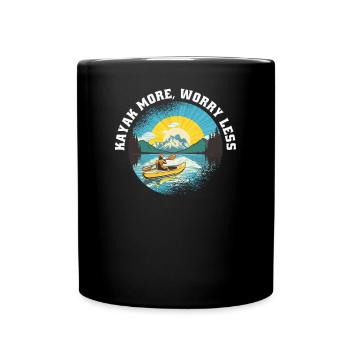 KAYAKS Kayaking CANOE RAFTING BOAT more-paddle - Full Colour Mug - black - Front