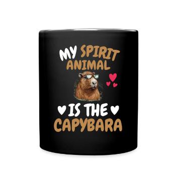 Mon don animal spirituel Cochon Capybara - Mug uni - noir - Devant