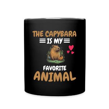 Animal préféré Capybara Animal Gift Capybara - Mug uni - noir - Devant
