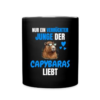 Zoo Tier Lustiges Jungen Geschenk Capybara - Tasse einfarbig - Schwarz - Vorne