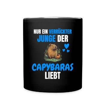 Wasserschwein Zoo Tier Jungs Geschenk Capybara - Tasse einfarbig - Schwarz - Vorne