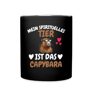 Zoo Tier Mein spirituelles Tier ist das Capybara - Tasse einfarbig - Schwarz - Vorne
