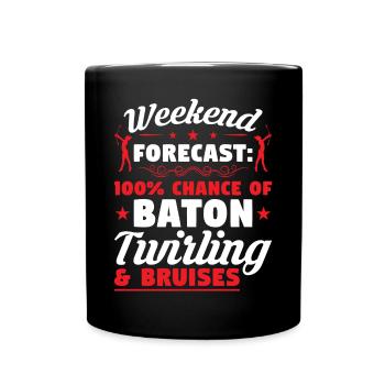 Baton Twirling And Bruises - Baton Twirler - Full Colour Mug - black - Front