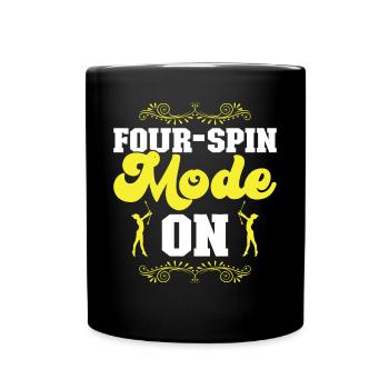 Four-spin Mode On - Baton Twirler - Full Colour Mug - black - Front