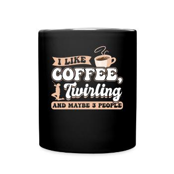 Coffee And Twirling - Baton Twirler - Full Colour Mug - black - Front